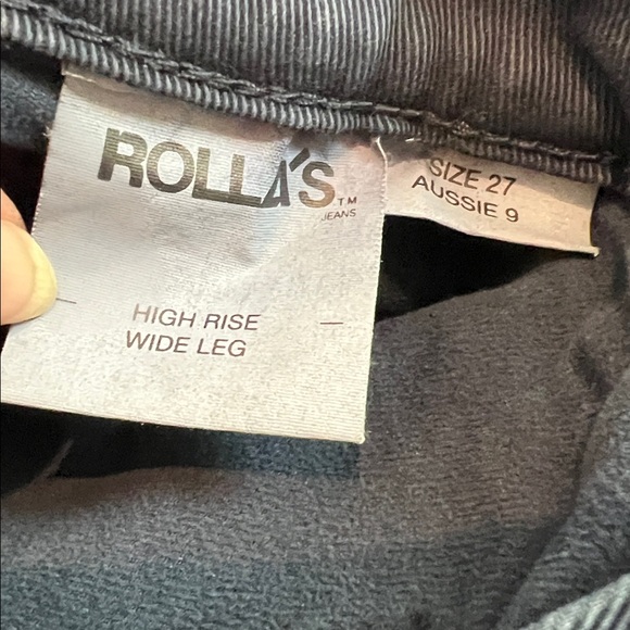 Rolla’s High Rise Wide Leg Jeans Size 27 Dark Wash Navy Straight Leg Aussie 9 - Picture 7 of 13